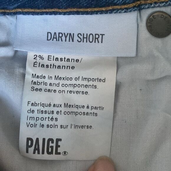 PAIGE Daryn Distressed Denim Shorts sz 28 Spring Break Vacation Beach Coastal - Picture 5 of 15